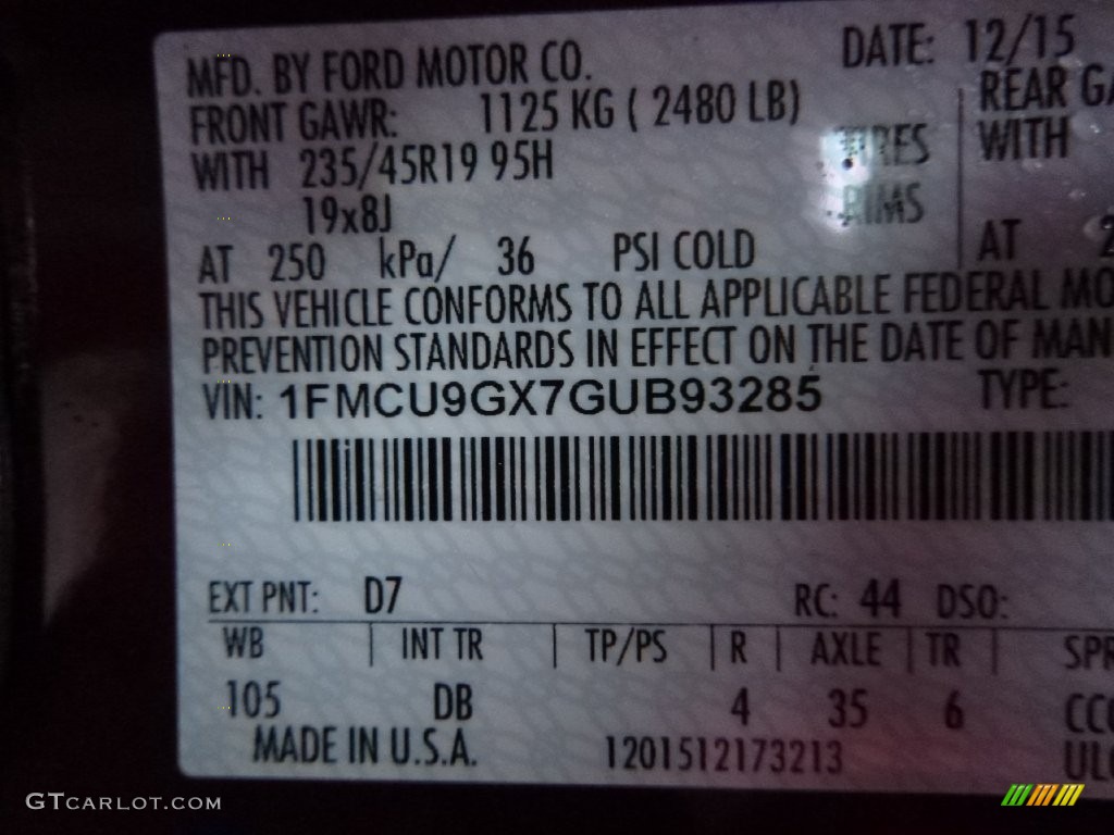 2016 Escape SE 4WD - Sunset Metallic / Charcoal Black photo #14