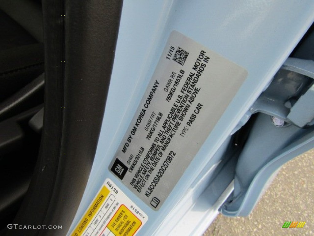 2016 Spark LT - Electric Blue Metallic / Jet Black photo #22