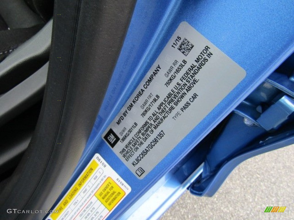 2016 Chevrolet Spark LT Info Tag Photos