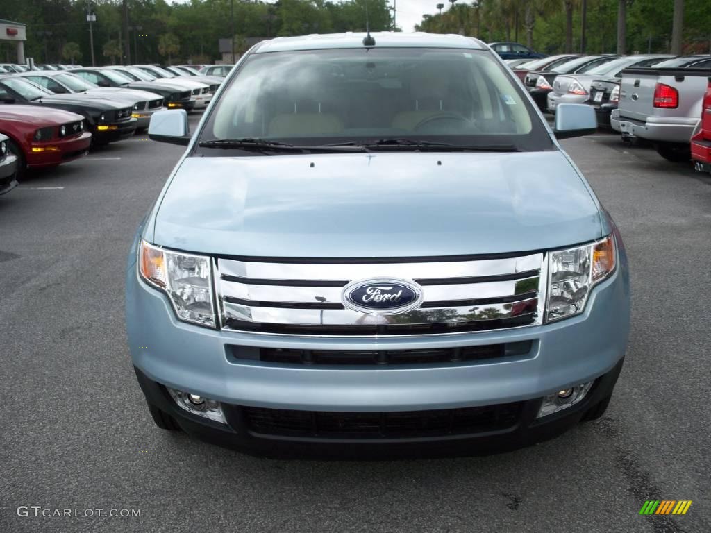 2008 Edge SEL - Light Ice Blue Metallic / Camel photo #12