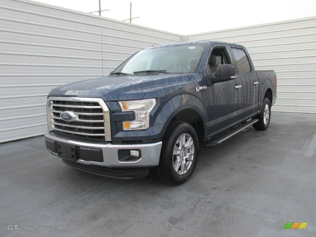 2016 F150 XLT SuperCrew - Blue Jeans / Medium Earth Gray photo #7