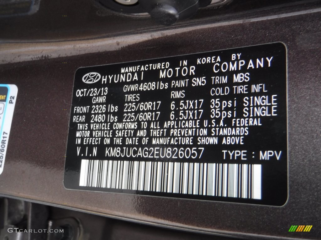 2014 Tucson SE AWD - Kona Bronze / Beige photo #24