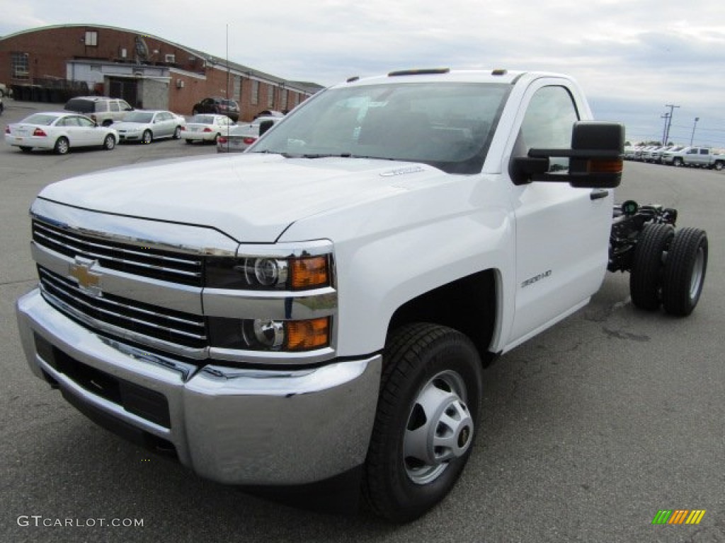 Summit White 2016 Chevrolet Silverado 3500HD WT Regular Cab 4x4 Chassis Exterior Photo #110239474