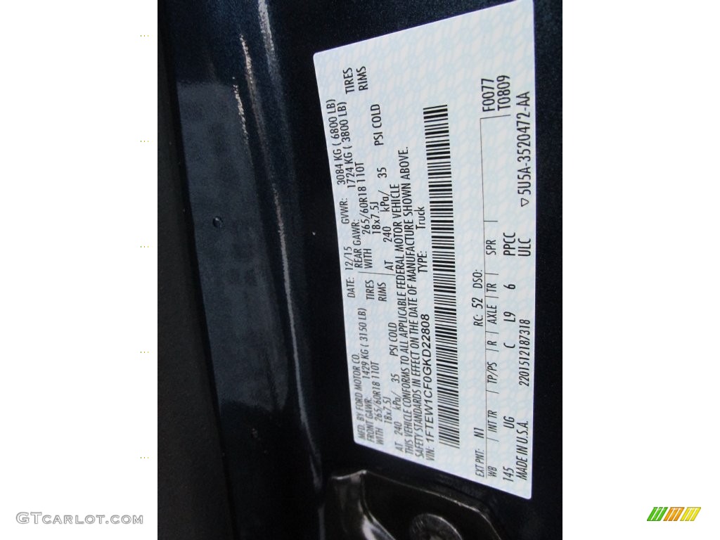 2016 F150 XLT SuperCrew - Blue Jeans / Medium Earth Gray photo #34