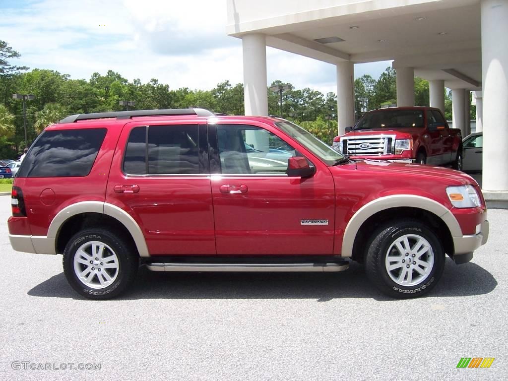 2008 Explorer Eddie Bauer - Redfire Metallic / Camel photo #2