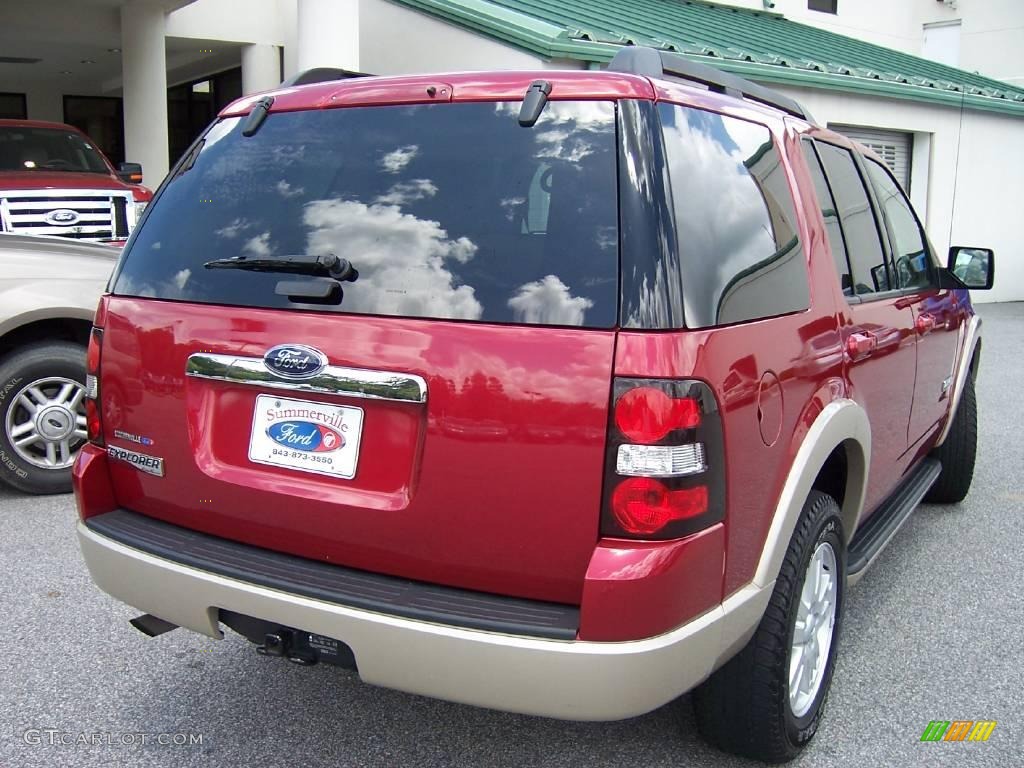 2008 Explorer Eddie Bauer - Redfire Metallic / Camel photo #13