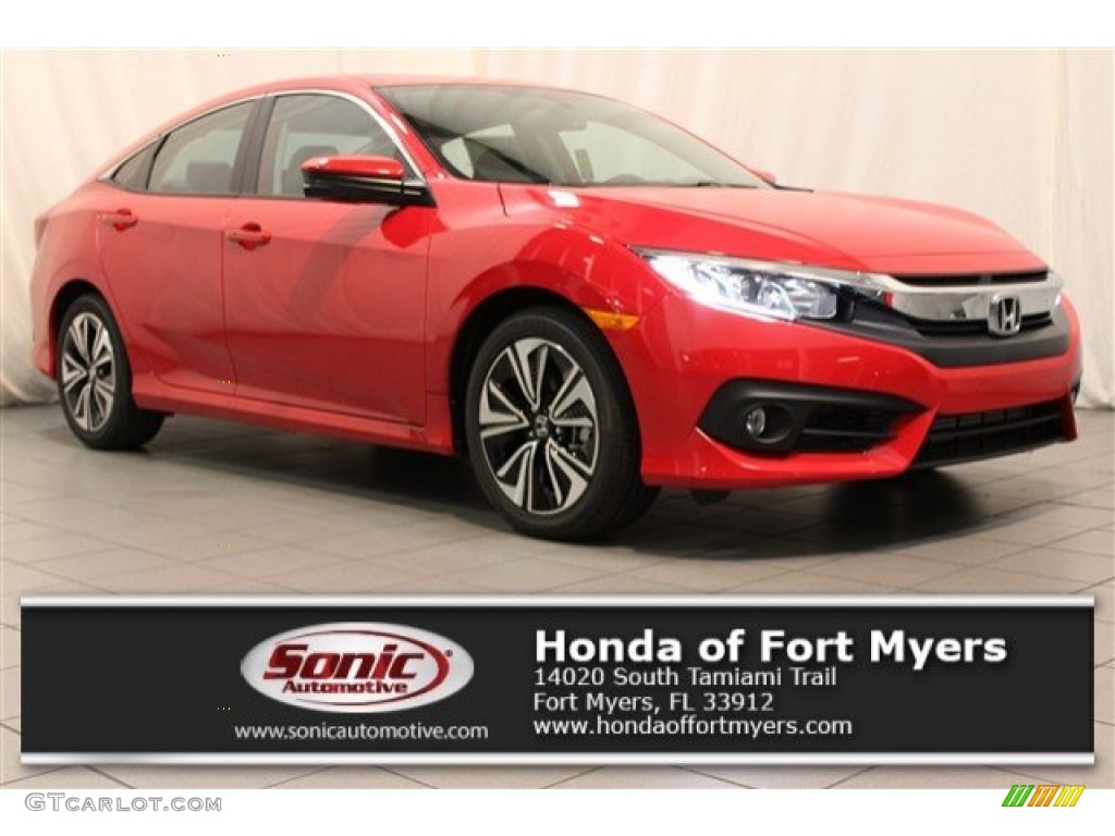 2016 Civic EX-L Sedan - Rallye Red / Black photo #1