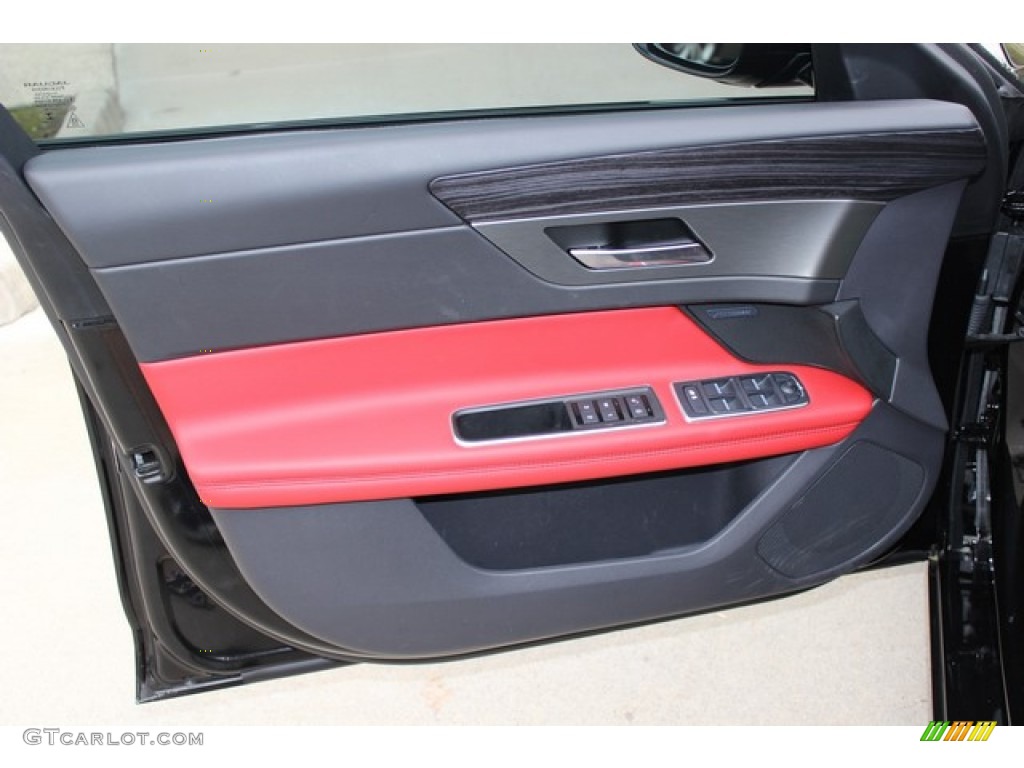 2016 Jaguar XF S Jet/Red Door Panel Photo #110253210
