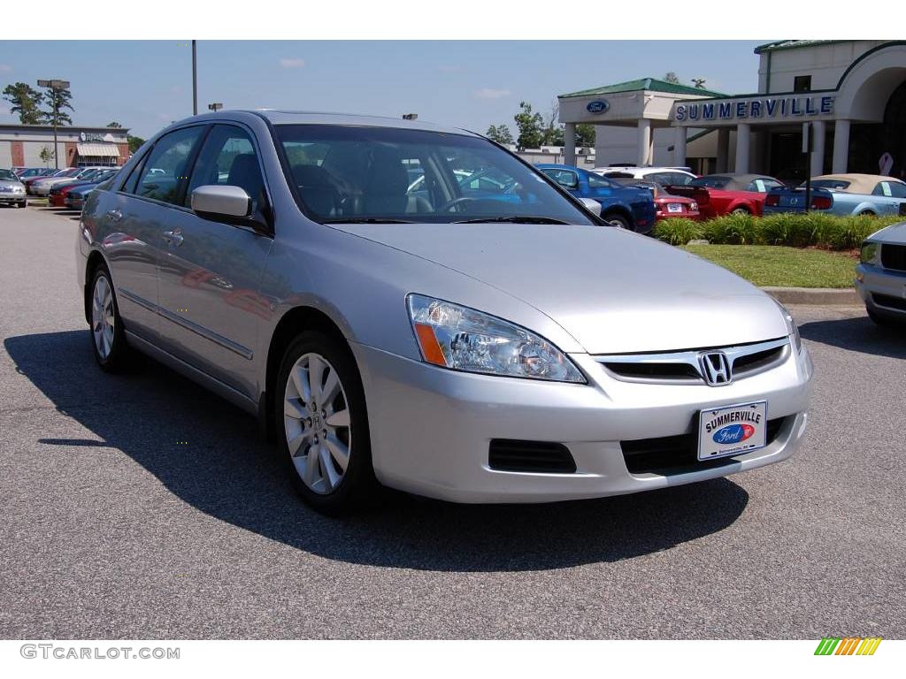 2007 Accord EX-L V6 Sedan - Alabaster Silver Metallic / Gray photo #1