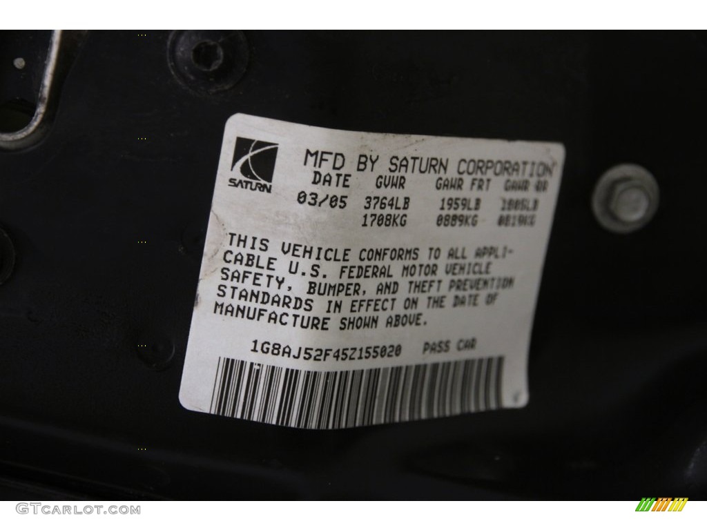 2004 ION 2 Sedan - Black Onyx / Grey photo #15