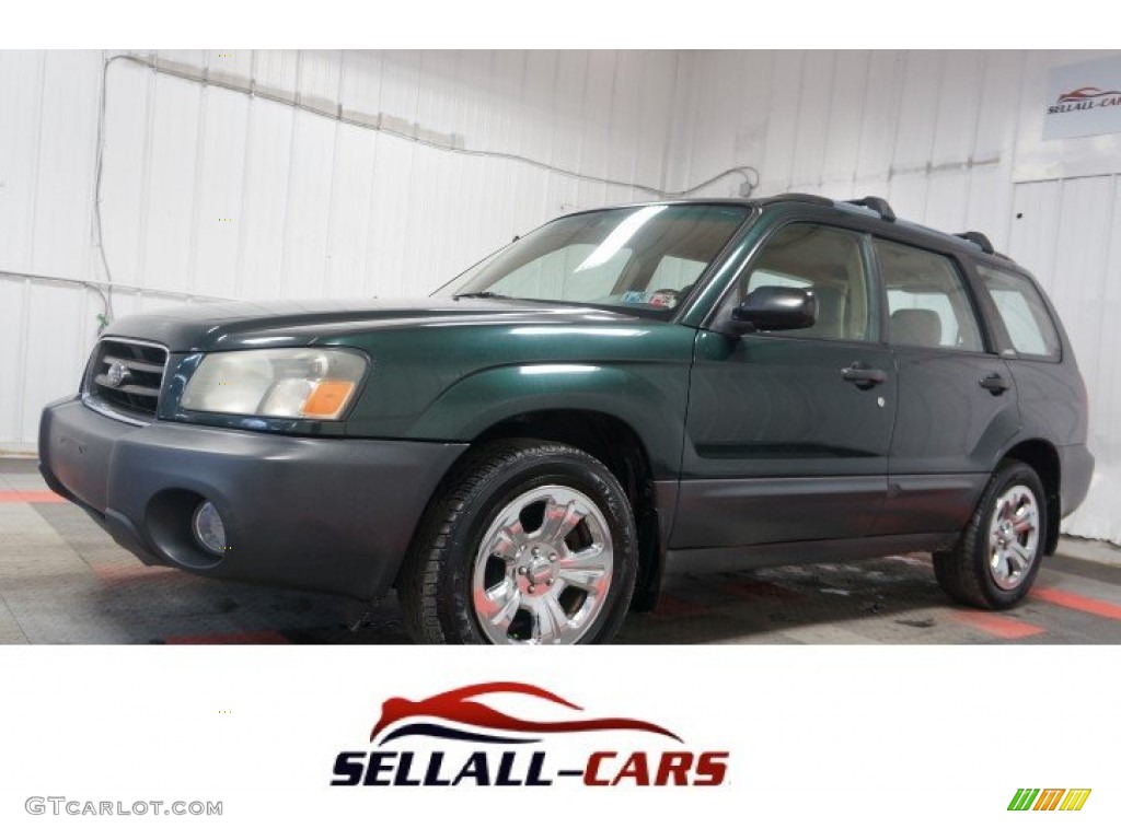 2003 Forester 2.5 X - Woodland Green Pearl / Beige photo #1