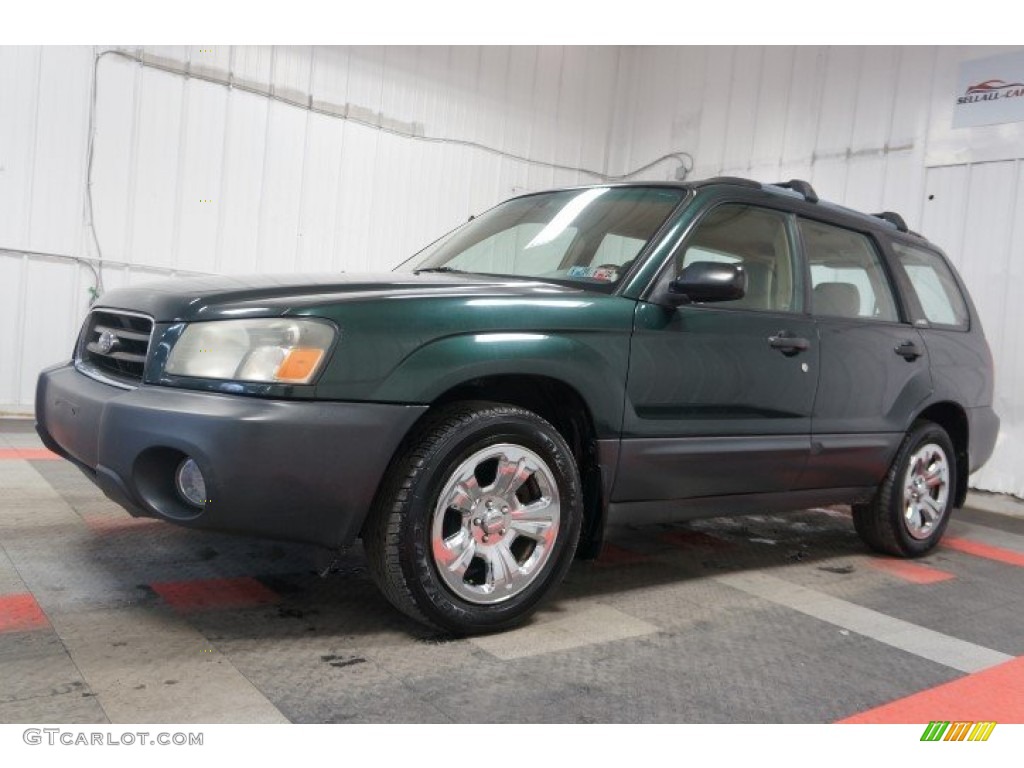 2003 Forester 2.5 X - Woodland Green Pearl / Beige photo #2