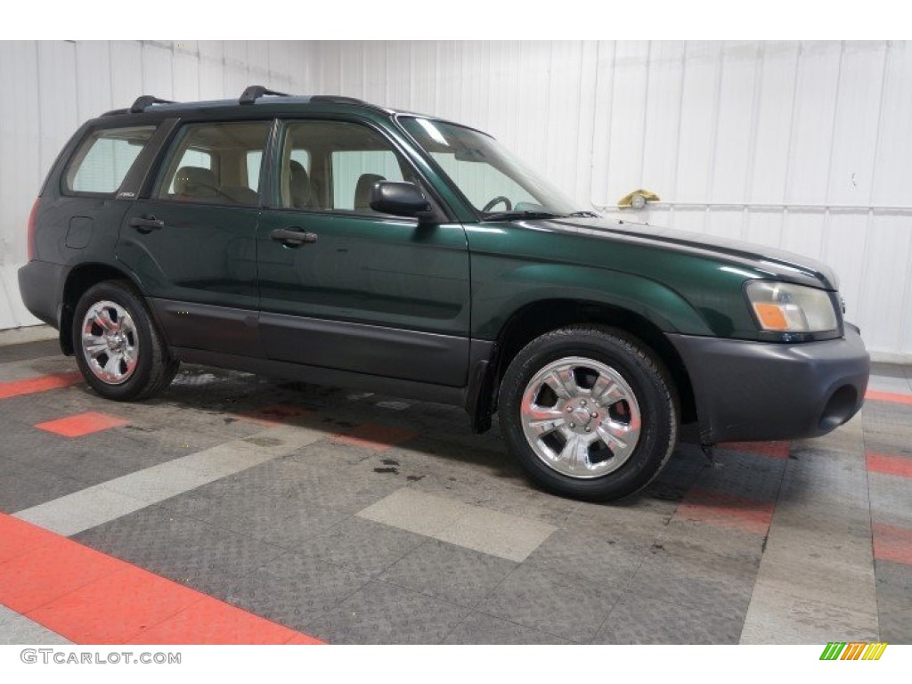 2003 Forester 2.5 X - Woodland Green Pearl / Beige photo #6