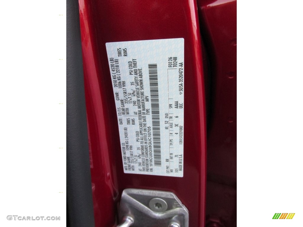 2016 Escape SE - Ruby Red Metallic / Medium Light Stone photo #31