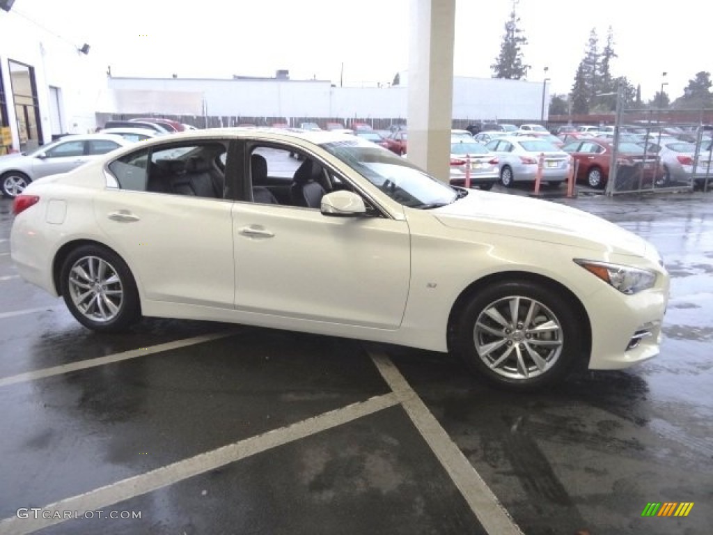 2015 Q50 3.7 - Moonlight White / Graphite photo #8