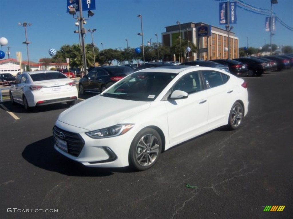 2017 Elantra Limited - White / Beige photo #6