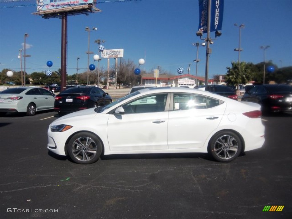 2017 Elantra Limited - White / Beige photo #8