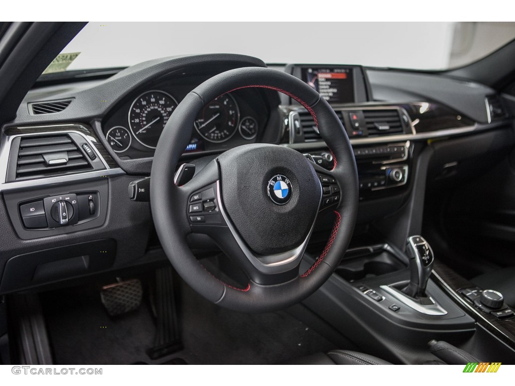 2016 BMW 3 Series 328d xDrive Sports Wagon Black Steering Wheel Photo #110284338