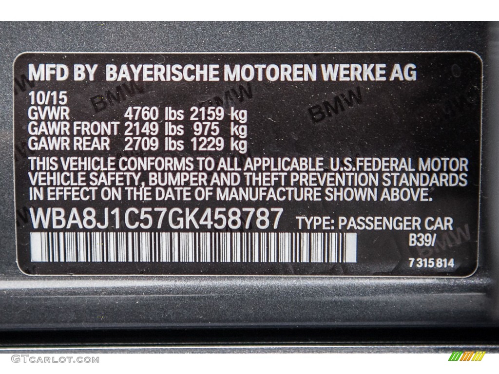 2016 BMW 3 Series 328d xDrive Sports Wagon Color Code Photos
