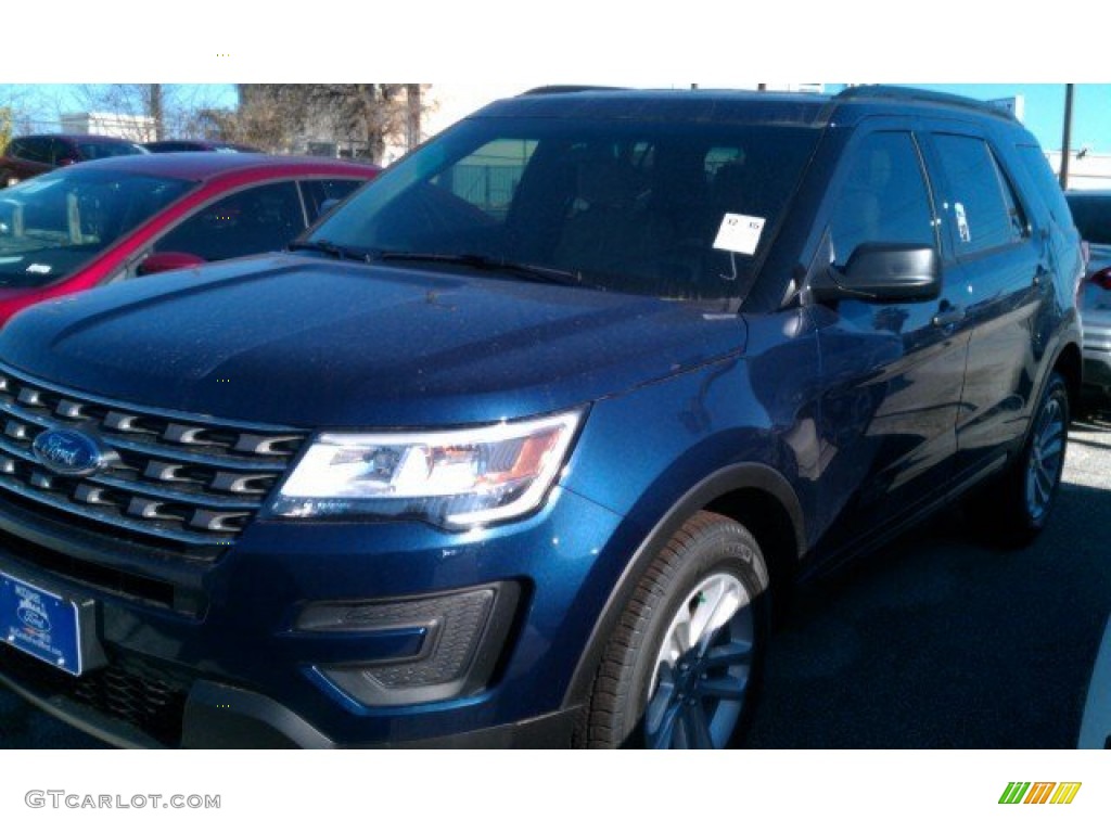 2016 Explorer FWD - Blue Jeans Metallic / Medium Light Camel photo #7