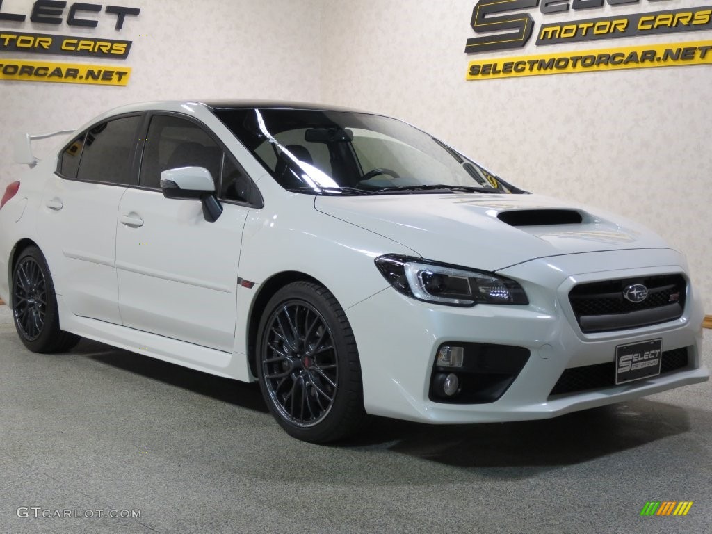 2015 WRX STI Limited - Crystal White Pearl / Carbon Black photo #3