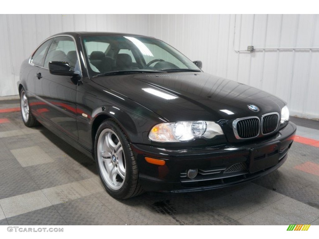 2003 3 Series 330i Coupe - Jet Black / Black photo #5