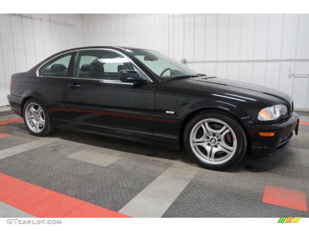 2003 3 Series 330i Coupe - Jet Black / Black photo #6