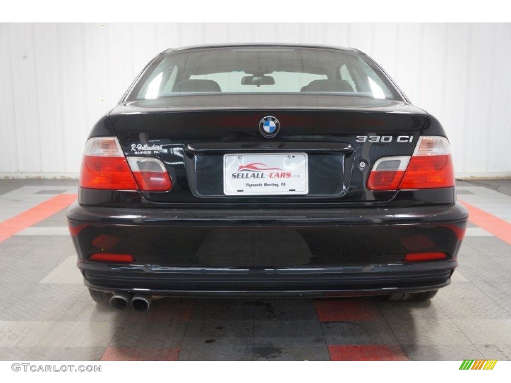 2003 3 Series 330i Coupe - Jet Black / Black photo #9