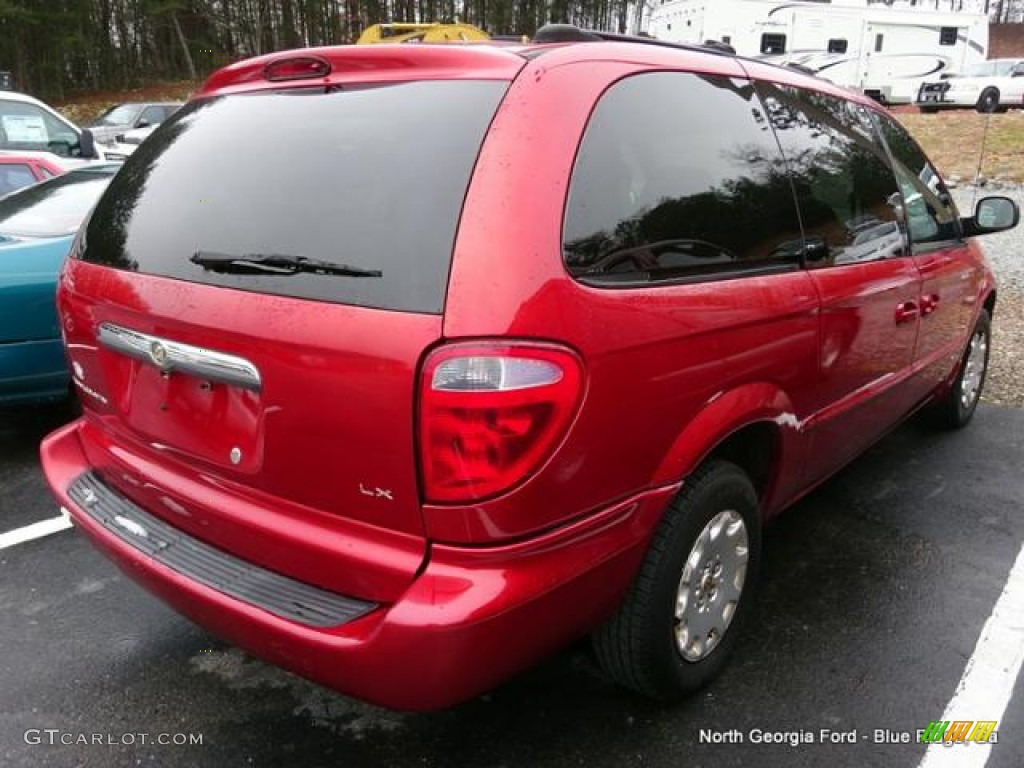 2002 Town & Country LX - Inferno Red Tinted Pearlcoat / Taupe photo #3