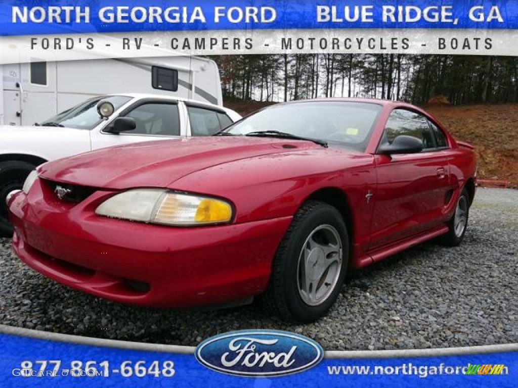 1998 Mustang V6 Coupe - Laser Red / Black photo #1