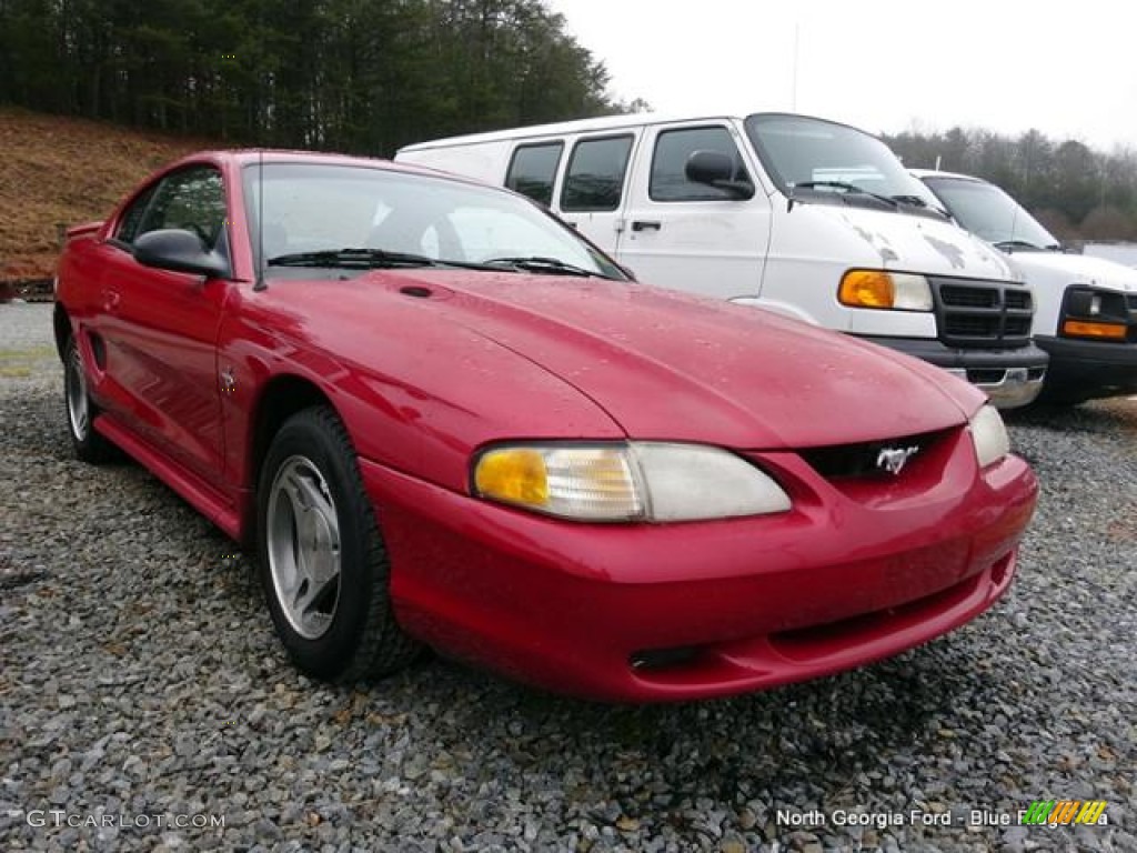 1998 Mustang V6 Coupe - Laser Red / Black photo #2