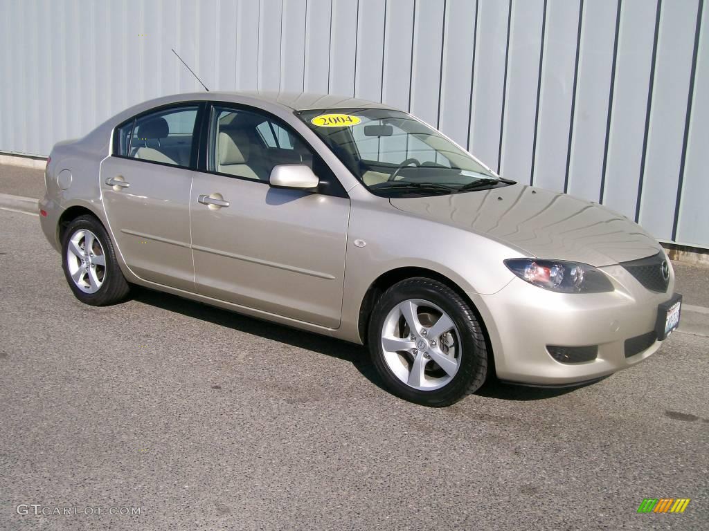 2004 MAZDA3 i Sedan - Shimmering Sand Mica / Beige photo #1