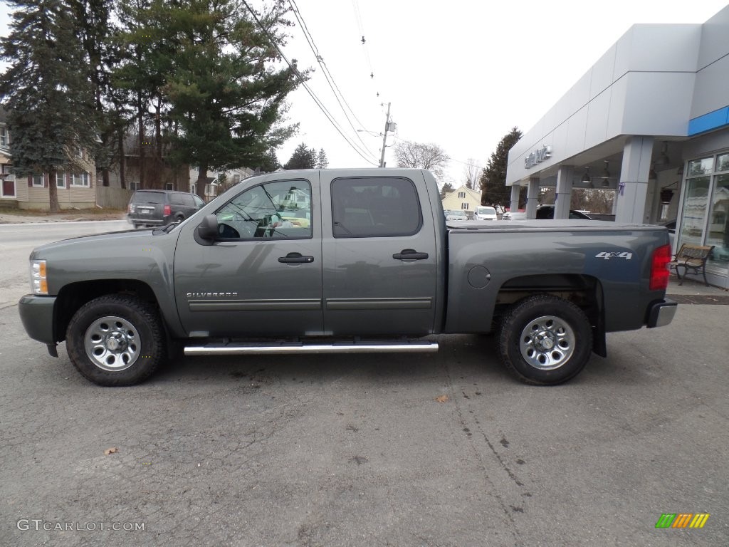 2011 Silverado 1500 LS Crew Cab 4x4 - Steel Green Metallic / Dark Titanium photo #8