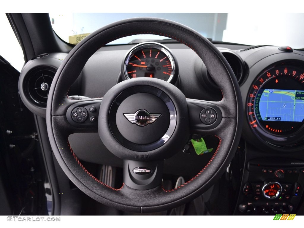 2016 Mini Countryman John Cooper Works All4 Lounge Carbon Black Steering Wheel Photo #110315594