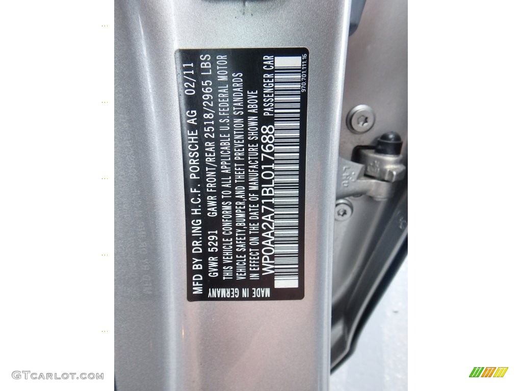2011 Panamera 4 - Platinum Silver Metallic / Black photo #23
