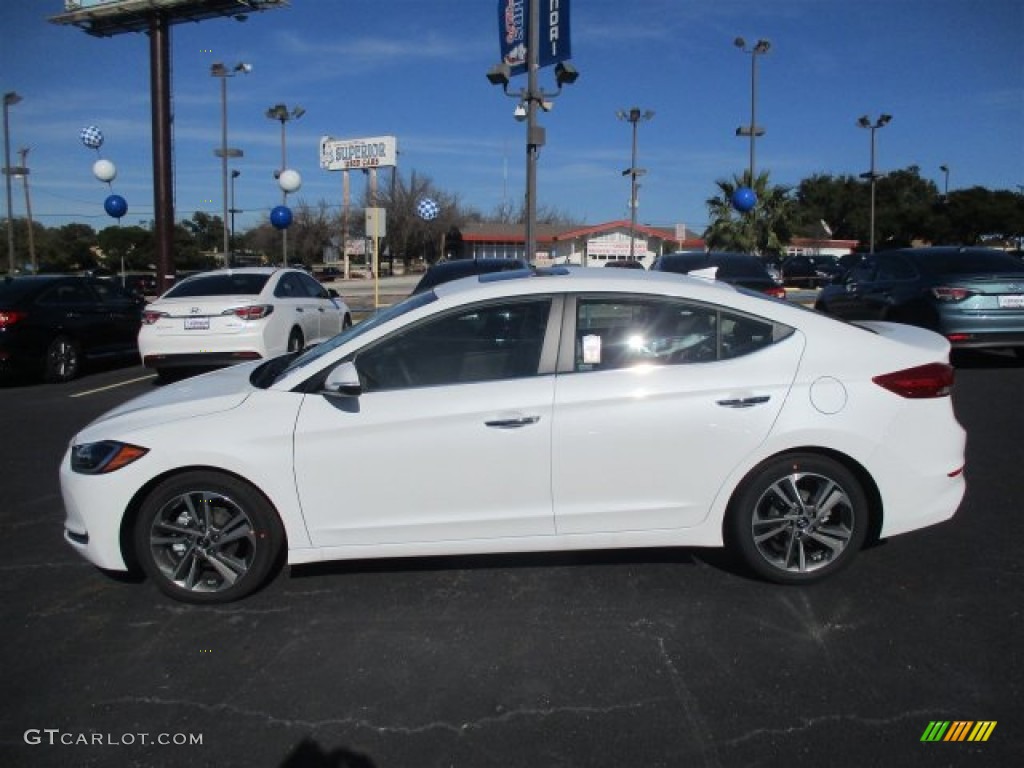 2017 Elantra Limited - White / Beige photo #8