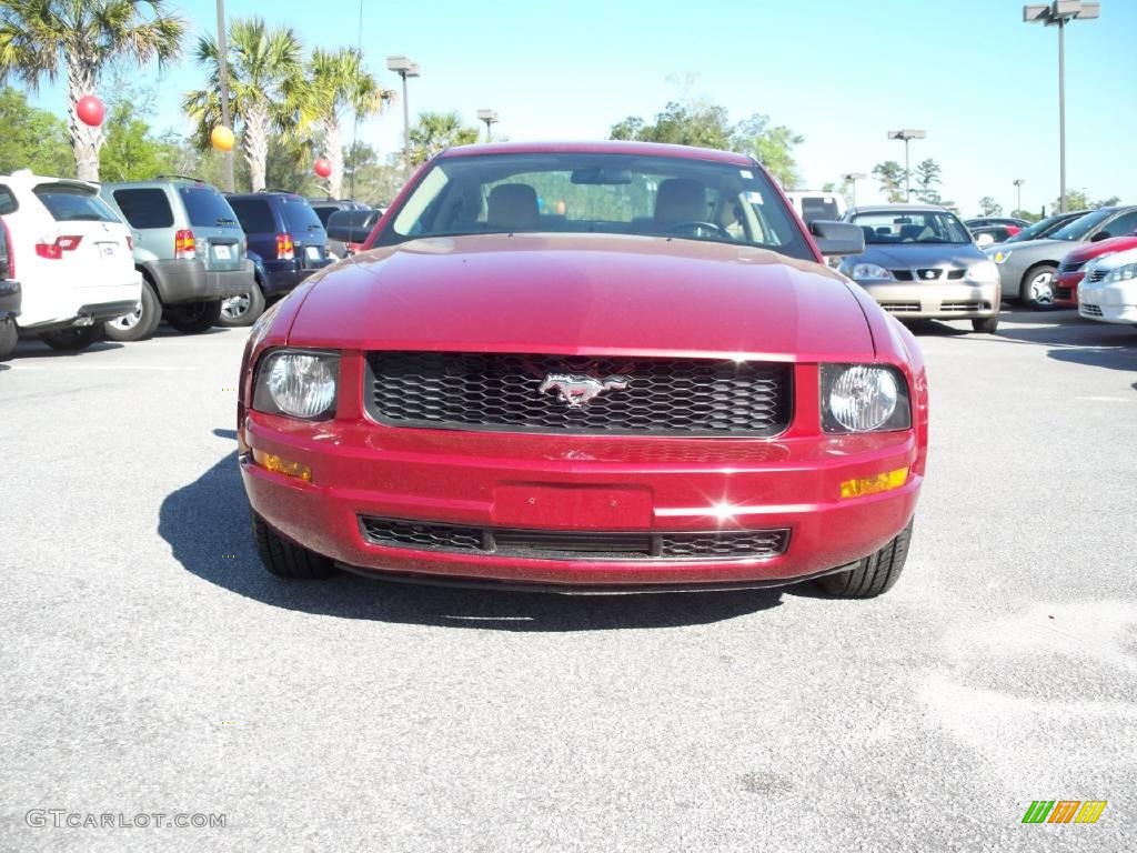 2007 Mustang V6 Deluxe Coupe - Redfire Metallic / Medium Parchment photo #12