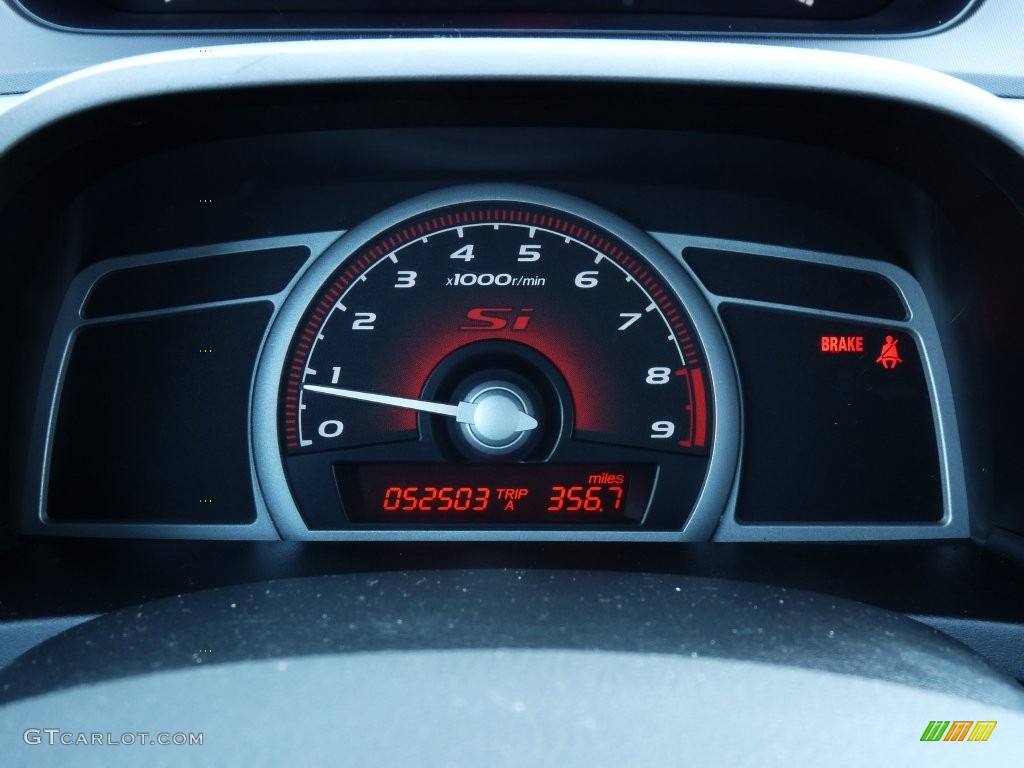 2008 Civic Si Sedan - Nighthawk Black Pearl / Black photo #14