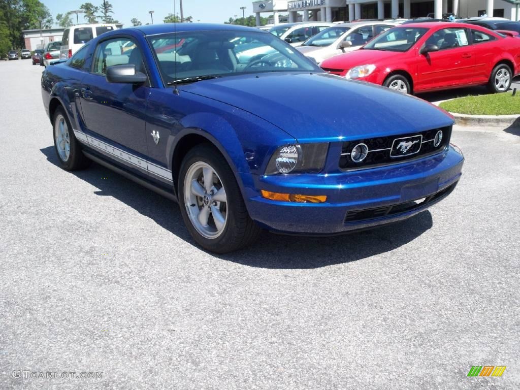 2009 Mustang V6 Premium Coupe - Vista Blue Metallic / Light Graphite photo #1