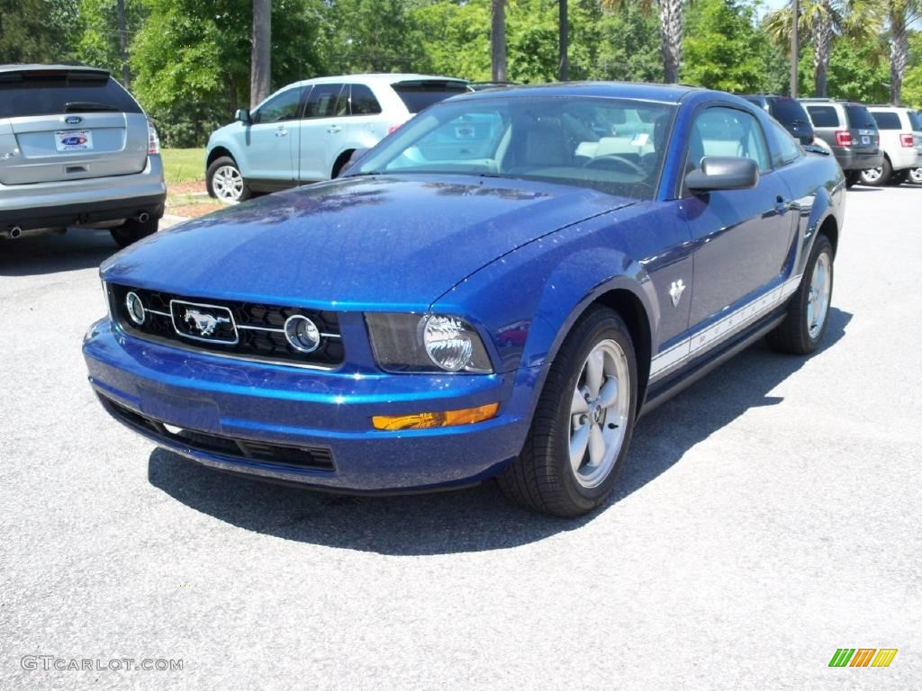 2009 Mustang V6 Premium Coupe - Vista Blue Metallic / Light Graphite photo #9