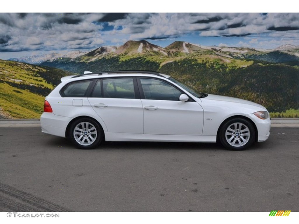 2007 3 Series 328xi Wagon - Alpine White / Saddle Brown/Black photo #2