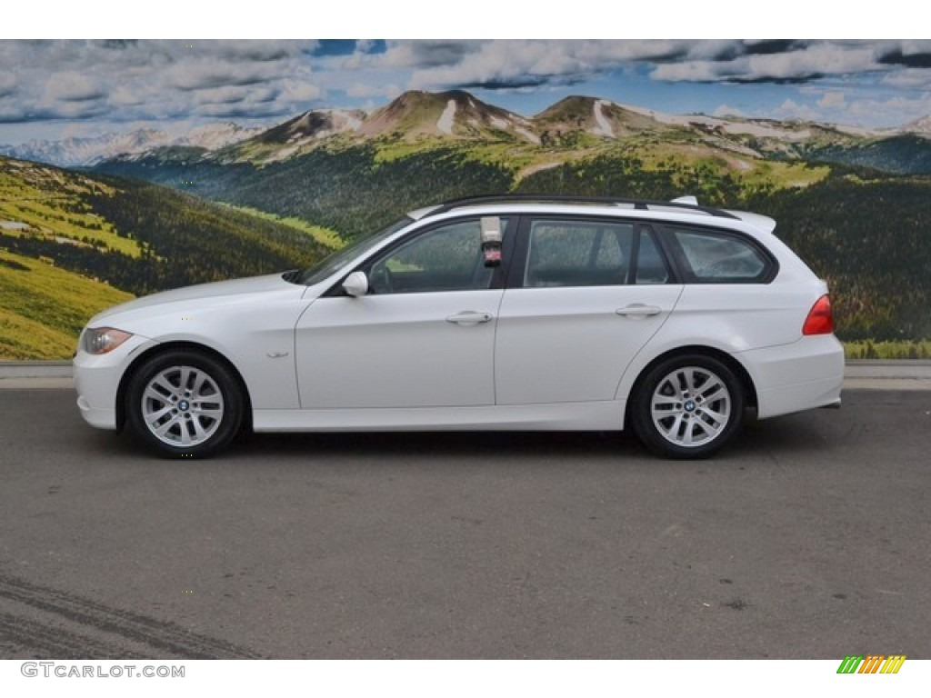 2007 3 Series 328xi Wagon - Alpine White / Saddle Brown/Black photo #6