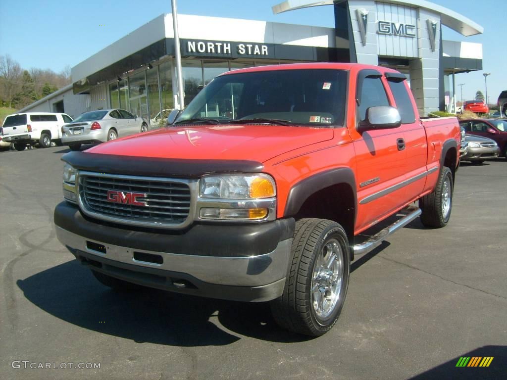 2001 Sierra 2500HD SLE Extended Cab 4x4 - Fire Red / Graphite photo #1