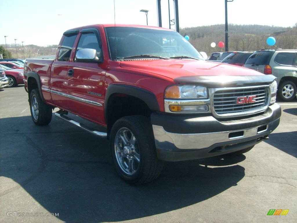 2001 Sierra 2500HD SLE Extended Cab 4x4 - Fire Red / Graphite photo #7