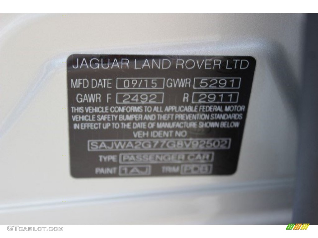 2016 XJ Color Code 1AJ for Ingot Premium Metallic Photo #110340547
