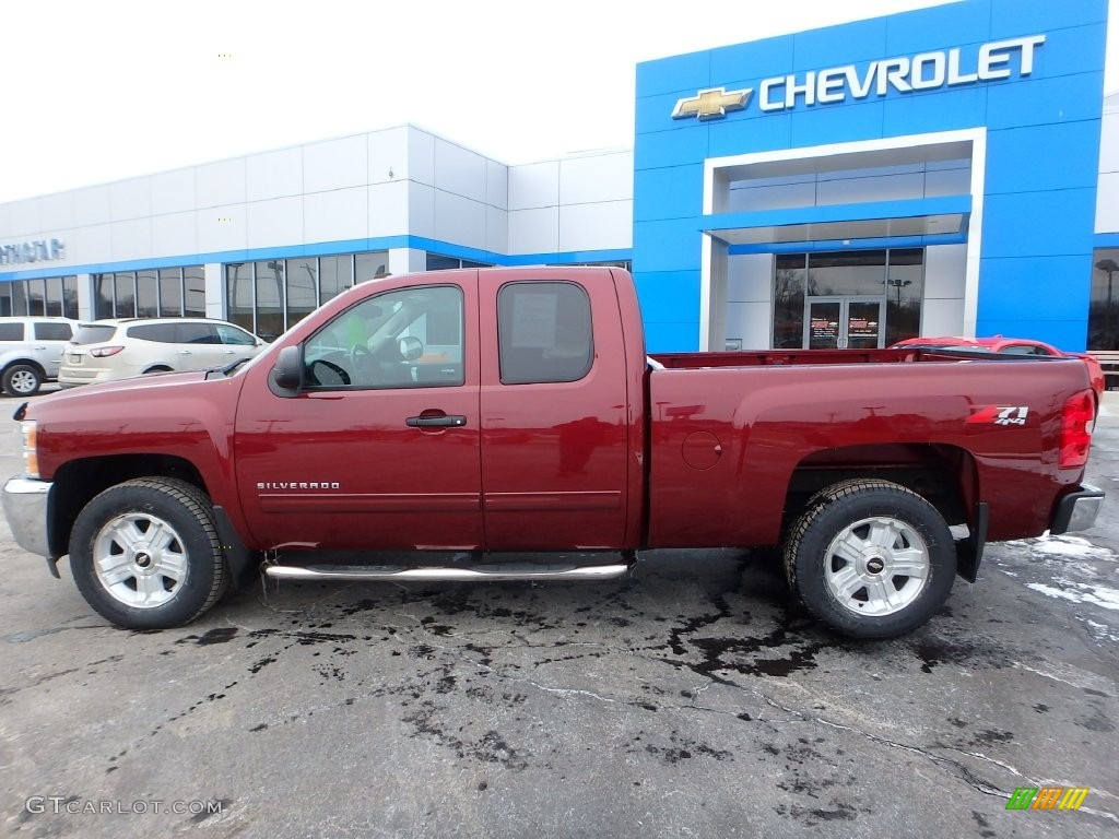 2013 Silverado 1500 LT Extended Cab 4x4 - Deep Ruby Metallic / Ebony photo #3