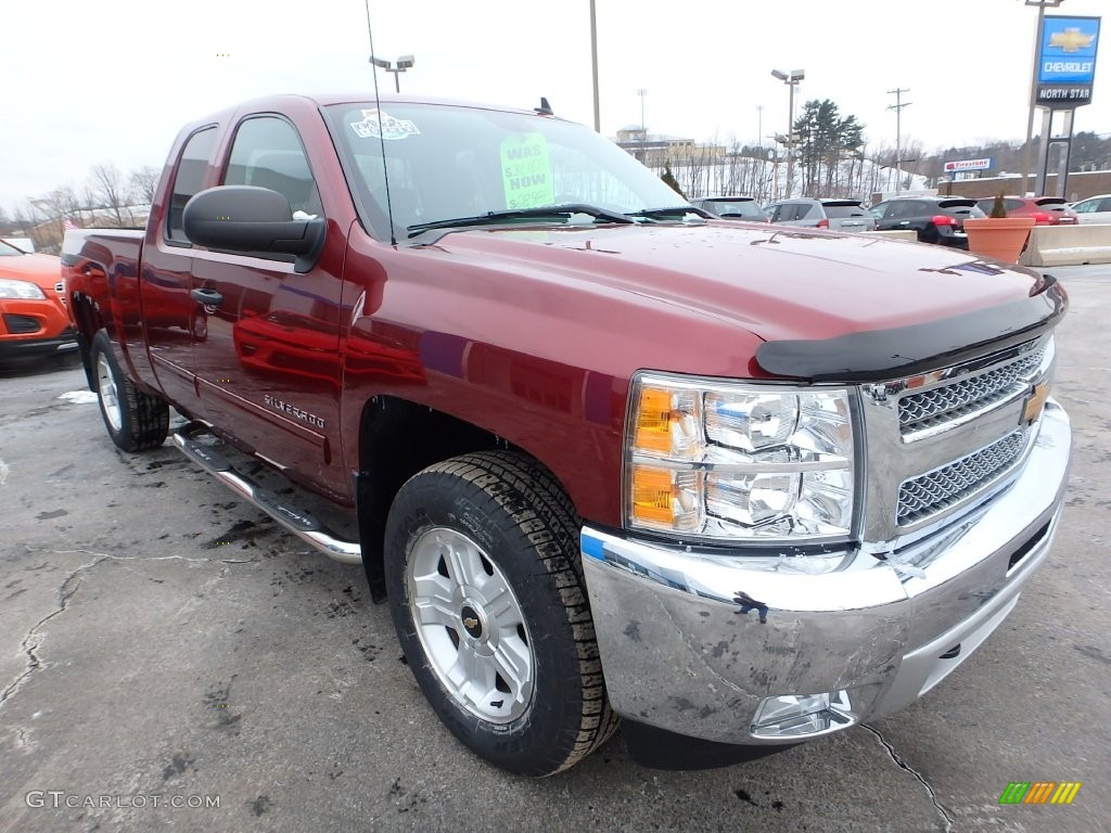 2013 Silverado 1500 LT Extended Cab 4x4 - Deep Ruby Metallic / Ebony photo #11