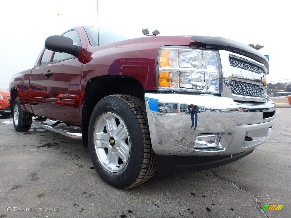 2013 Silverado 1500 LT Extended Cab 4x4 - Deep Ruby Metallic / Ebony photo #12