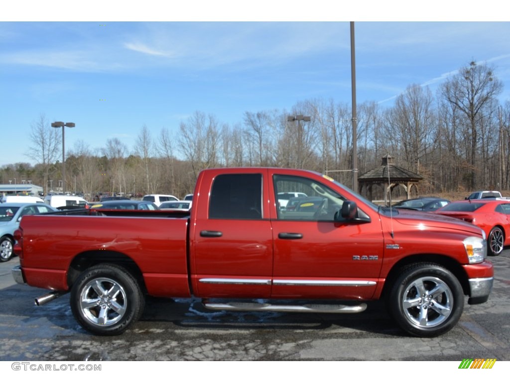 2008 Ram 1500 SLT Quad Cab - Flame Red / Medium Slate Gray photo #2