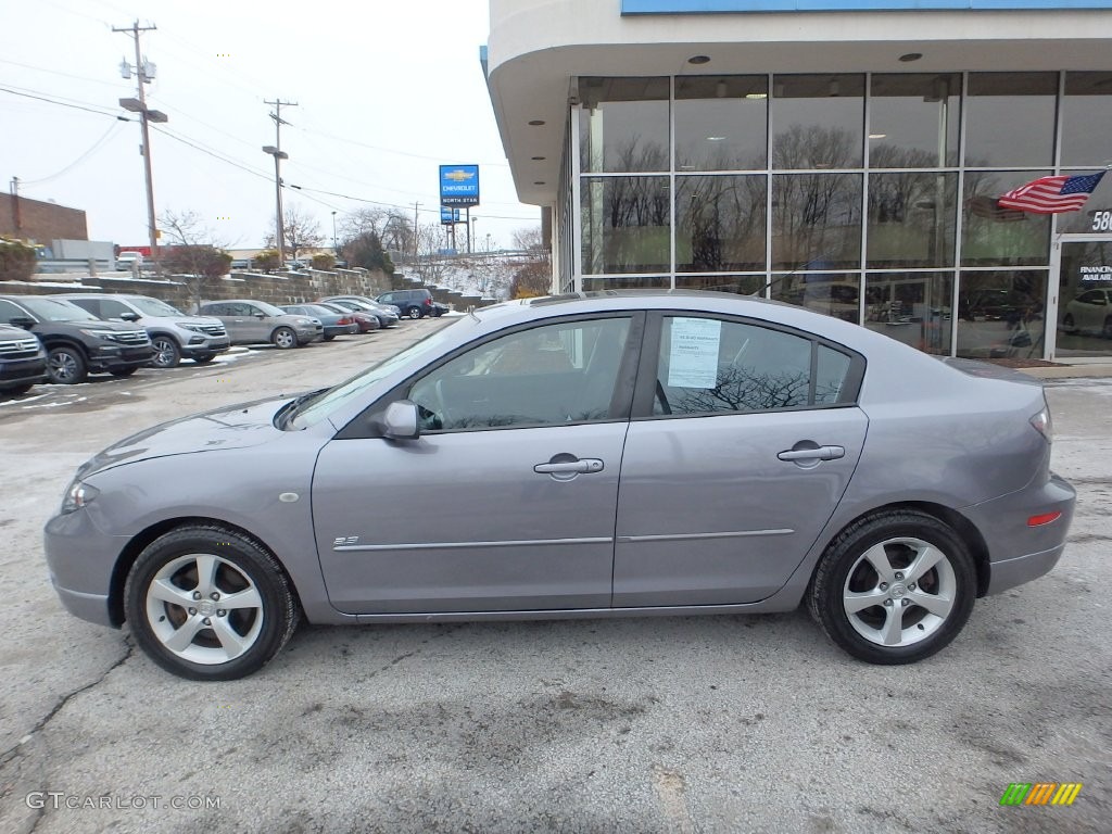2005 MAZDA3 s Sedan - Titanium Gray Metallic / Black/Red photo #2